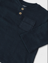Navy Waffle Button Shirt