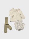 Olive Outfit w/ Tights Set