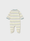 Dino Striped Velour Footie