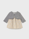 Heather Floral Dress with Knit Cardigan