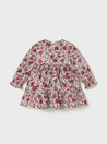 Burgundy Floral Velvet Dress