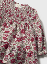 Burgundy Floral Velvet Dress