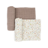 Organic Cotton Muslin Swaddle Blanket Set - Floral Field