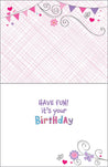 Birthday Greeting Card - Kids - Pink Birthday Banners