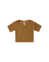RIBBED SCOOP TEE || BRASS