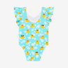 Ducky - One Piece Basic Ruffled Capsleeve Swimsuit
