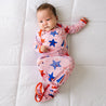 Pink Stars & Stripes Bamboo Viscose Infant Knotted Gown