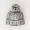 Ice Grey Garter Stitch Beanie Hat: M (6-24 months)