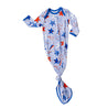Blue Stars & Stripes Bamboo Viscose Infant Knotted Gown