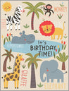 Cute Jungle Animals Birthday Card
