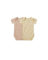 SHORT SLEEVE BODYSUIT, 2 PACK | BLOSSOM, APRICOT STRIPE
