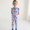 Blue Stars & Stripes Two-Piece Short Sleeve Bamboo Viscose Pajama Set