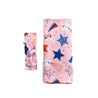 Pink Stars & Stripes Bamboo Viscose Swaddle + Headband Set