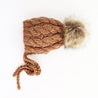 Aspen Pecan Cable Knit Bonnet: S (0-6 months)