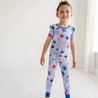 Blue Stars & Stripes Two-Piece Short Sleeve Bamboo Viscose Pajama Set