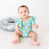 Ducky - One Piece Basic Ruffled Capsleeve Swimsuit