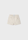 Tan Twill Shorts with Daisies