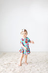 Valerie - Short Sleeve Twirl Skirt Bodysuit - Little Red Barn Door